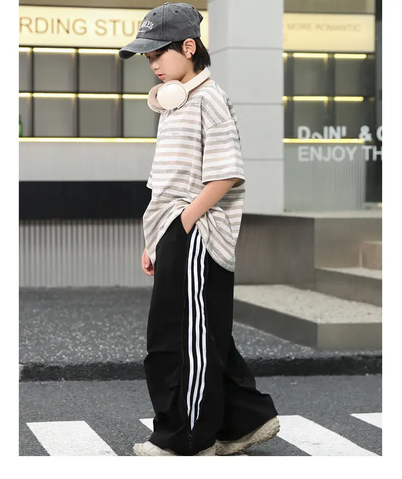 Summer Boys Striped T-Shirt & Trouser Set — feature 15