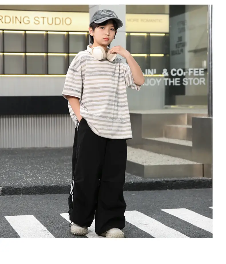 Summer Boys Striped T-Shirt & Trouser Set — feature 16