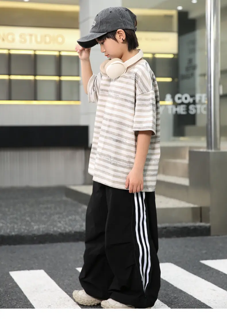 Summer Boys Striped T-Shirt & Trouser Set — feature 17