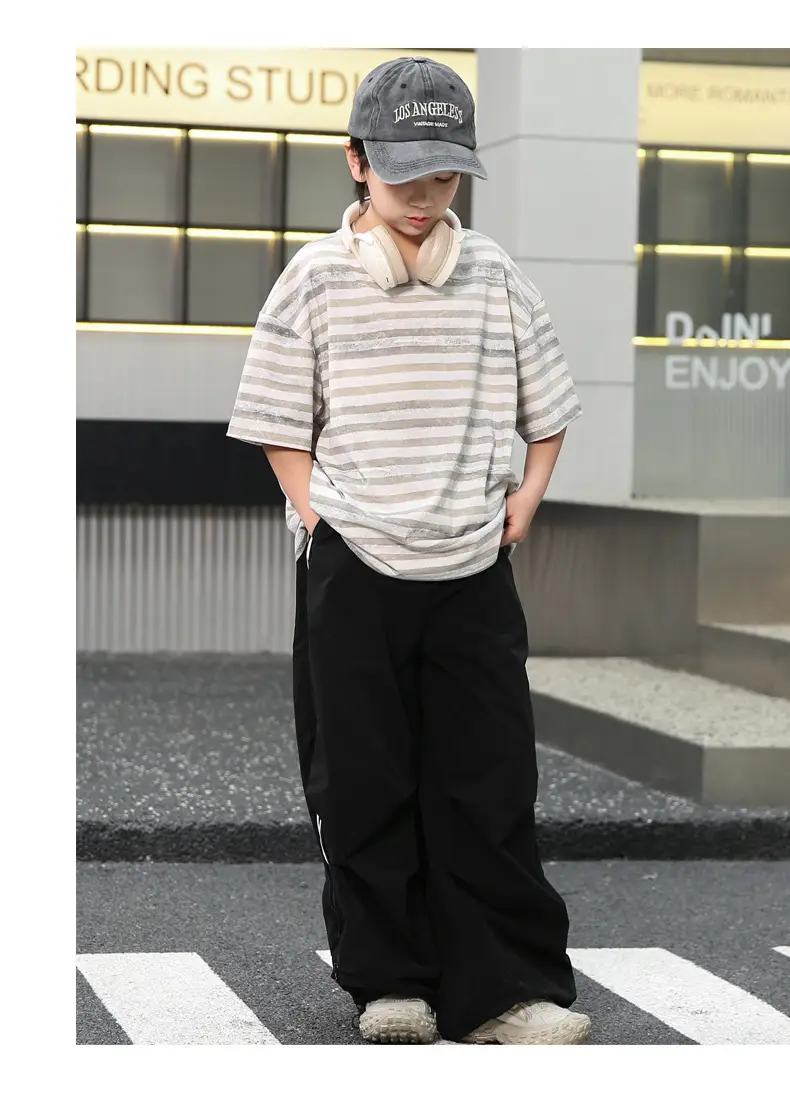 Summer Boys Striped T-Shirt & Trouser Set — feature 18