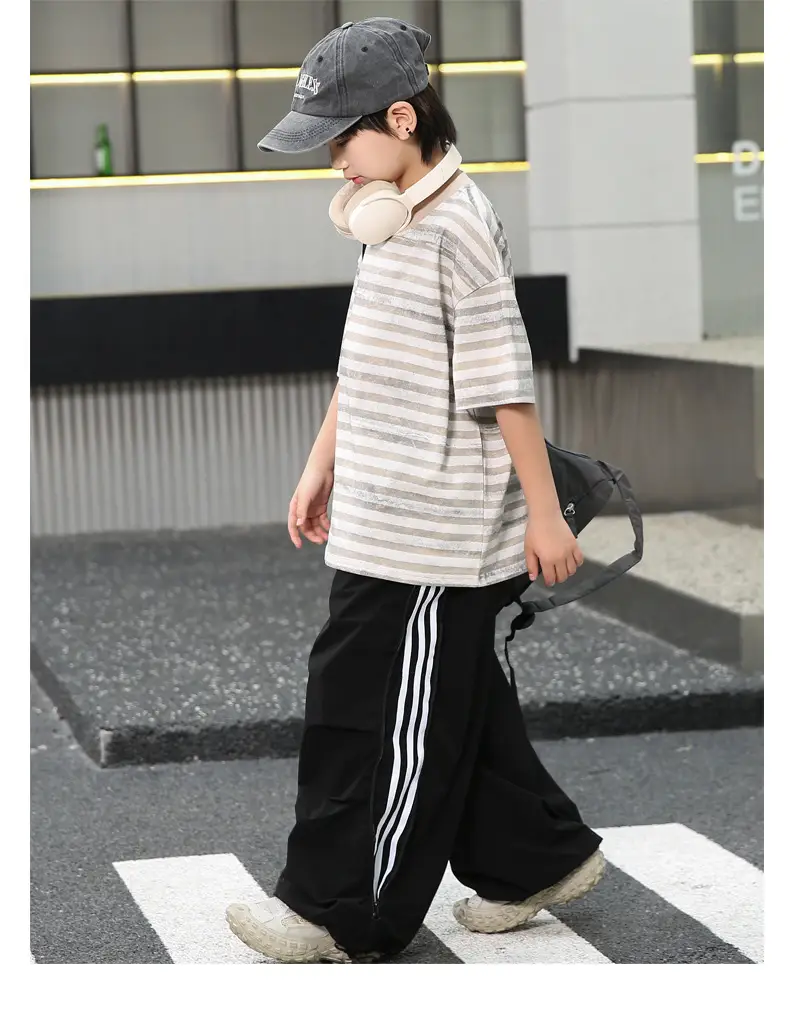 Summer Boys Striped T-Shirt & Trouser Set — feature 19