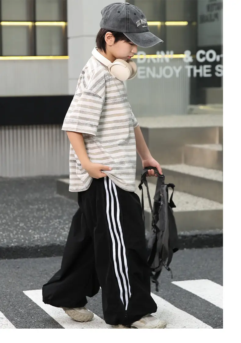 Summer Boys Striped T-Shirt & Trouser Set — feature 20