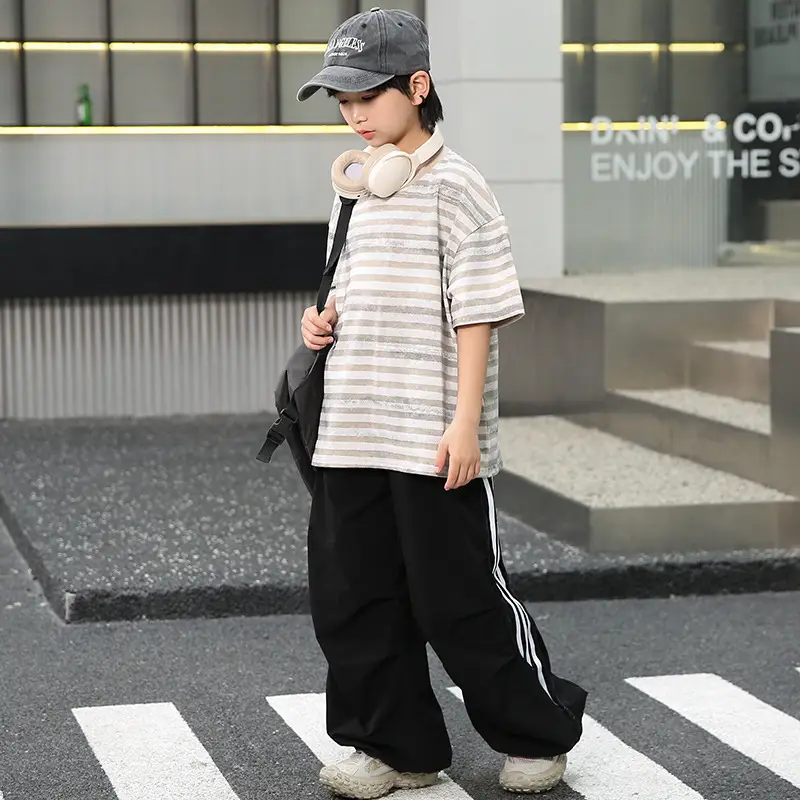 Summer Boys Striped T-Shirt & Trouser Set — feature 3