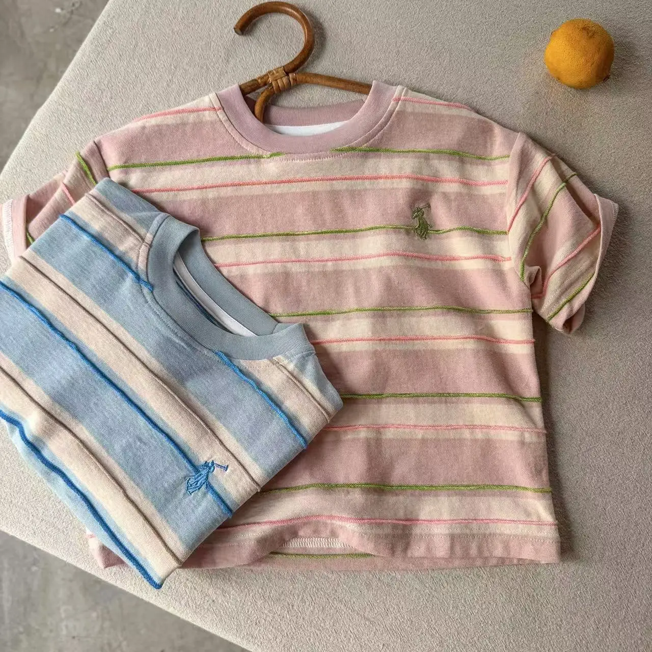 Children's Striped T-Shirt Yellow Pink Striped 2025 — feature 10