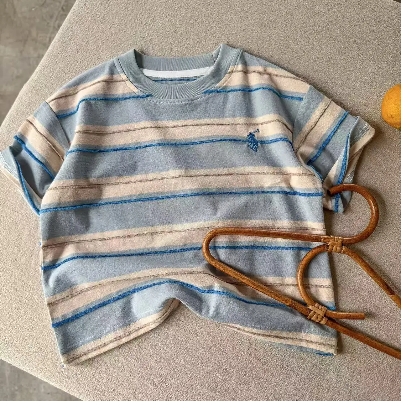 Children's Striped T-Shirt Yellow Pink Striped 2025 — feature 13