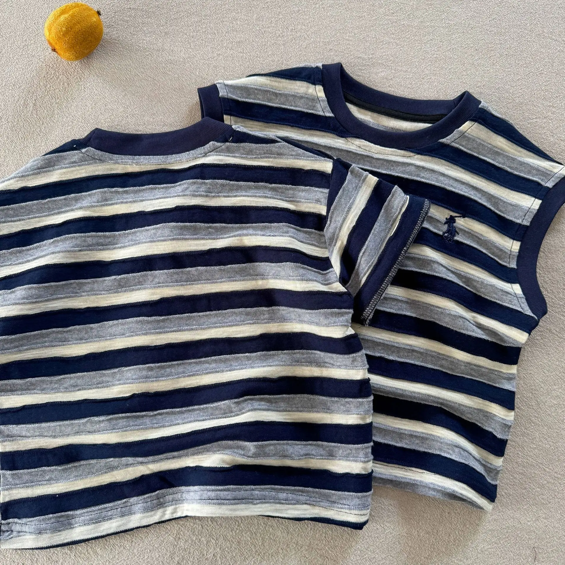 Children's Striped T-Shirt Yellow Pink Striped 2025 — feature 5