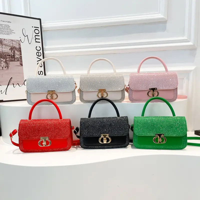 Red Sequin Women's Shoulder Bag 2025 Spring Korean Style
