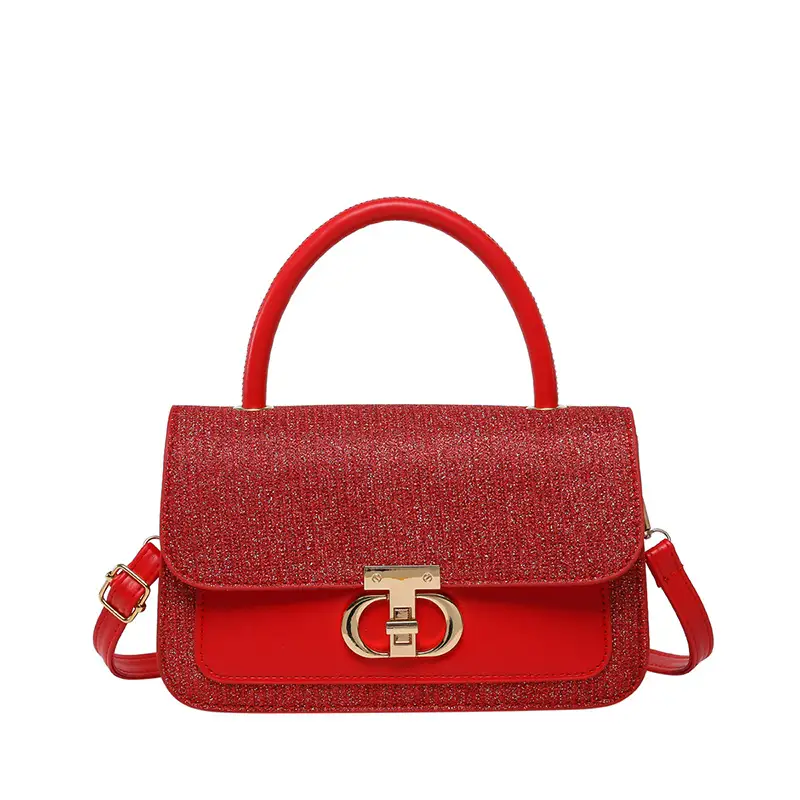 Red Sequin Women's Shoulder Bag 2025 Spring Korean Style
