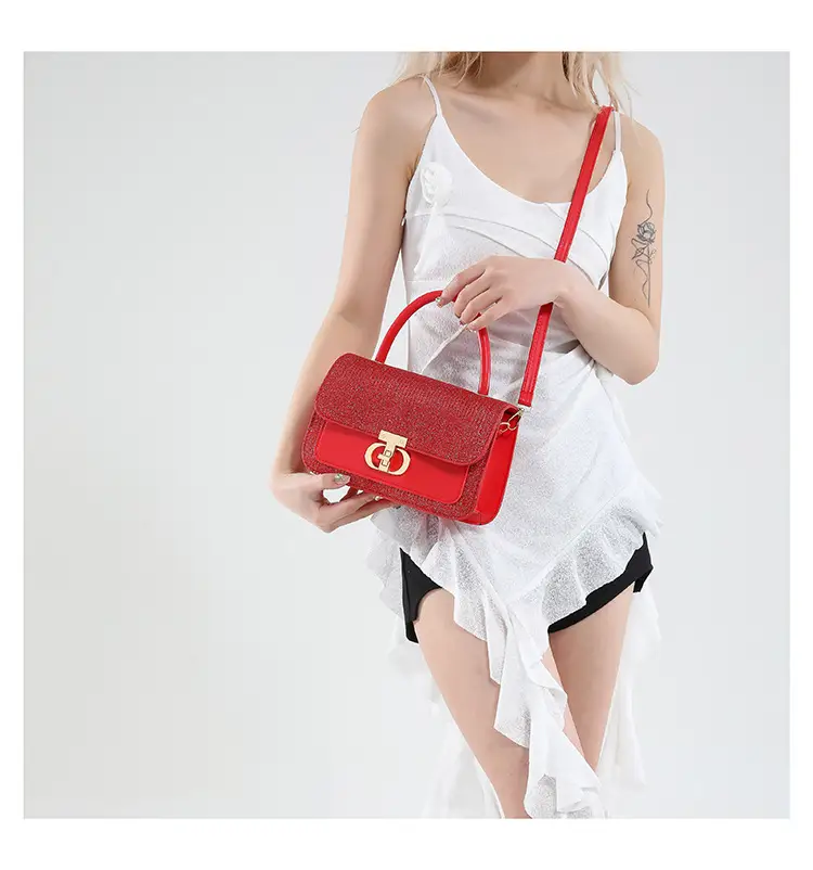 Red Sequin Women's Shoulder Bag 2025 Spring Korean Style — feature 25