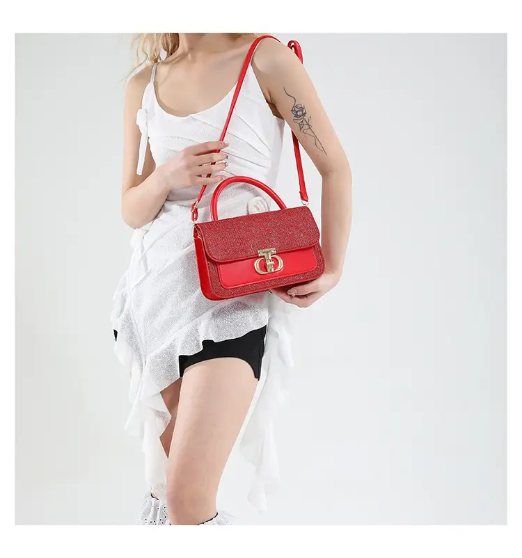 Red Sequin Women's Shoulder Bag 2025 Spring Korean Style — feature 26