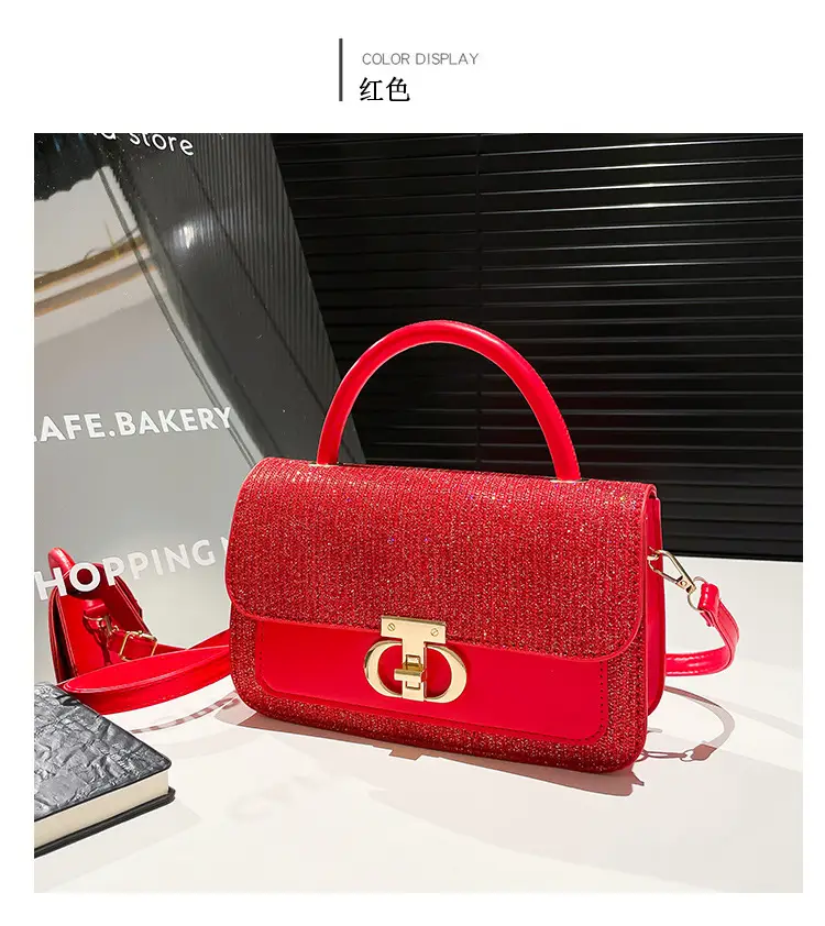 Red Sequin Women's Shoulder Bag 2025 Spring Korean Style — feature 33