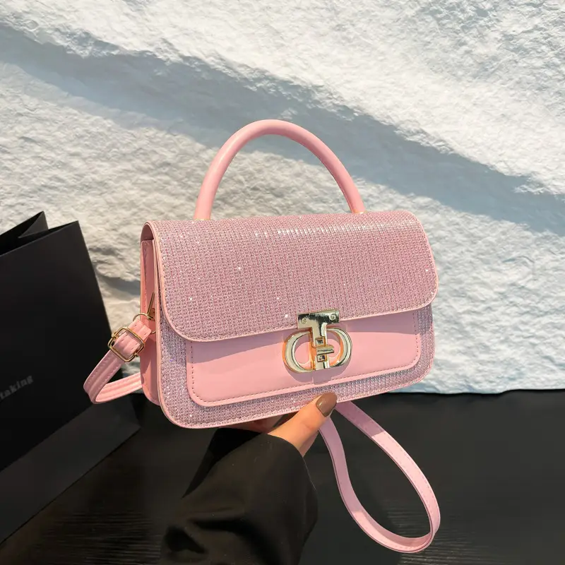 Red Sequin Women's Shoulder Bag 2025 Spring Korean Style