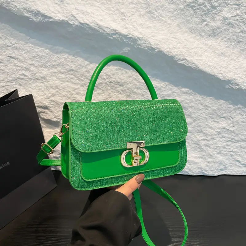 Red Sequin Women's Shoulder Bag 2025 Spring Korean Style