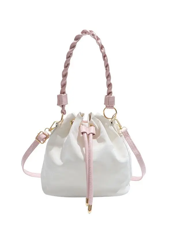 Pink Drawstring Shoulder Bag for Girls Women - Image 8