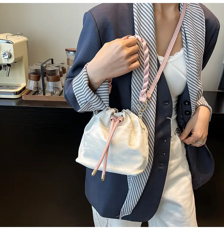 Pink Drawstring Shoulder Bag for Girls Women — feature 12