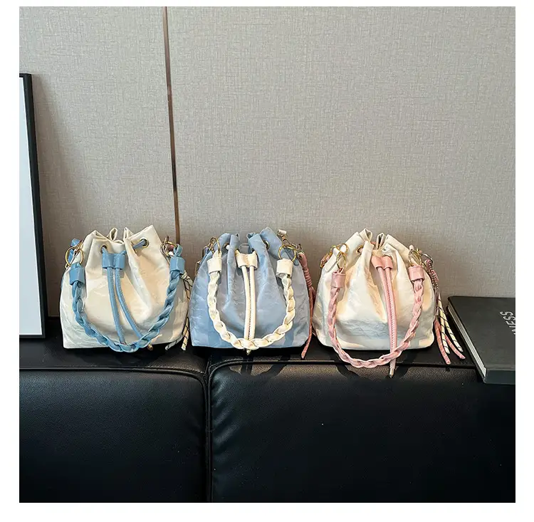 Pink Drawstring Shoulder Bag for Girls Women — feature 16