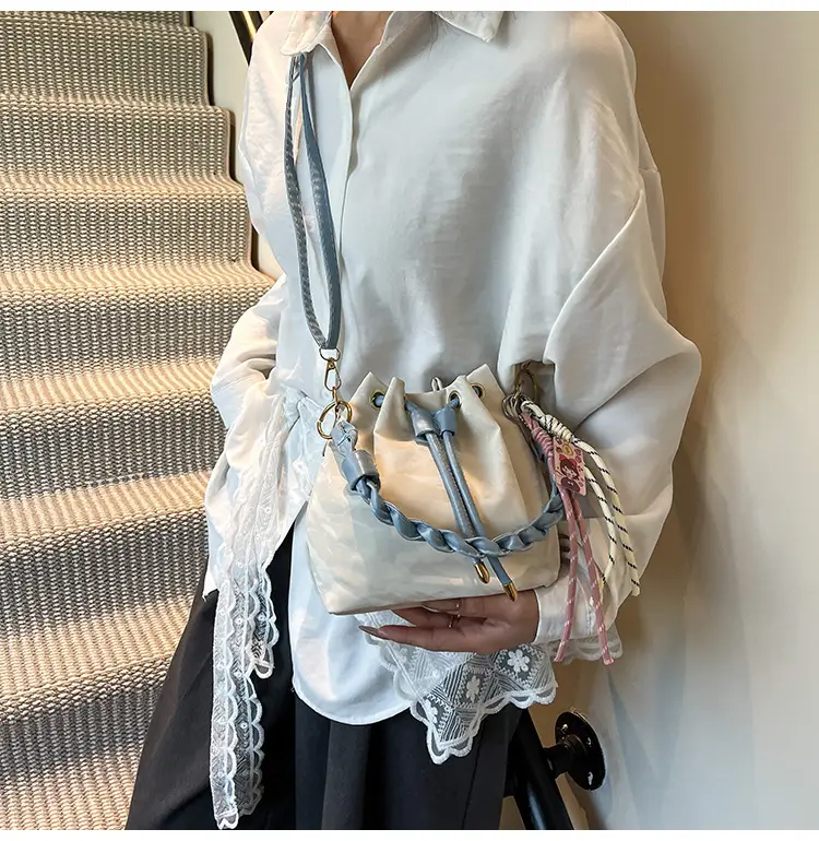 Pink Drawstring Shoulder Bag for Girls Women — feature 7