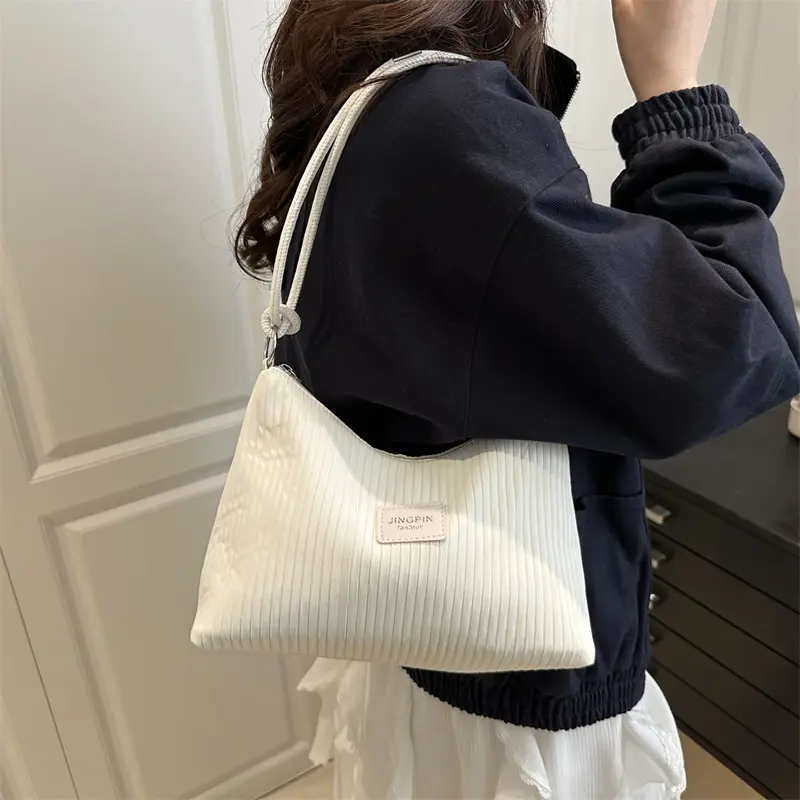 Light Blue Striped Shoulder Bag Women Large Capacity 2025 - Image 8