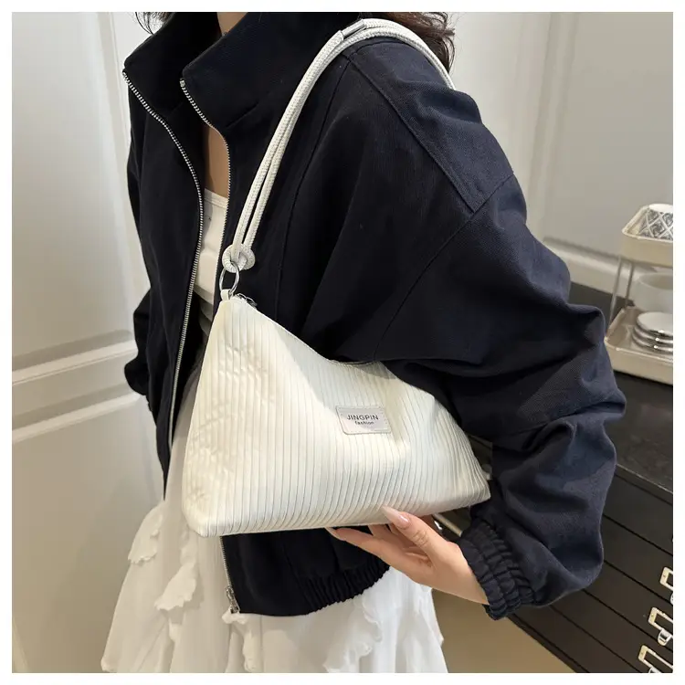 Light Blue Striped Shoulder Bag Women Large Capacity 2025 — feature 21