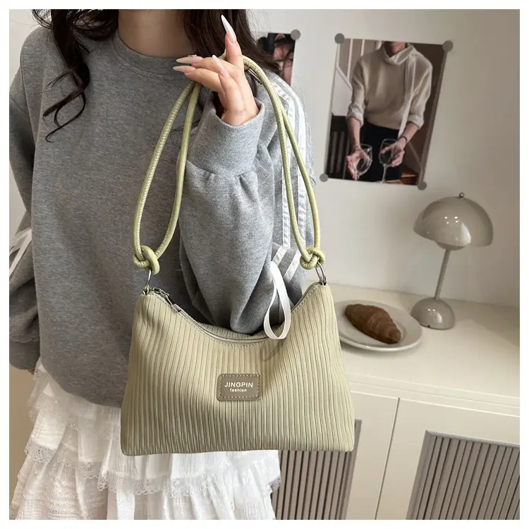 Light Blue Striped Shoulder Bag Women Large Capacity 2025 — feature 26