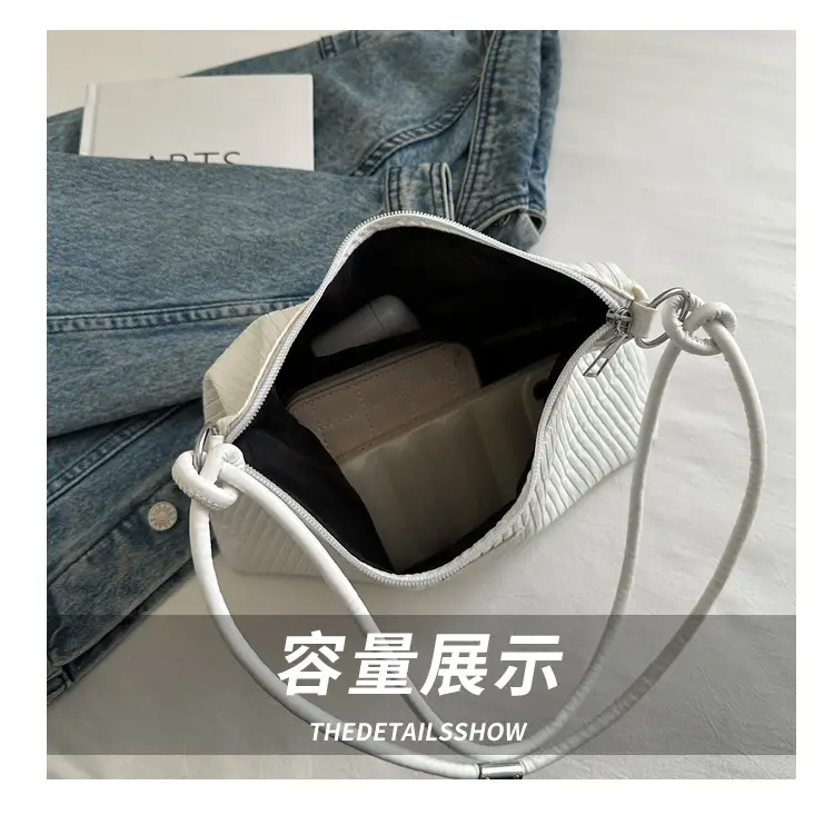 Light Blue Striped Shoulder Bag Women Large Capacity 2025 — feature 8