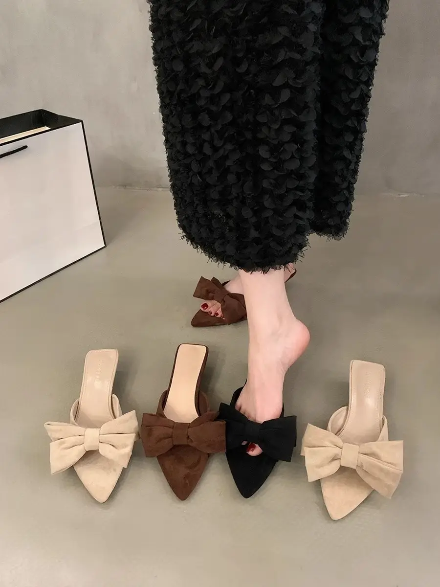 2025 Bow Elegant Sandals High Heels Pointed Toe Women — feature 10