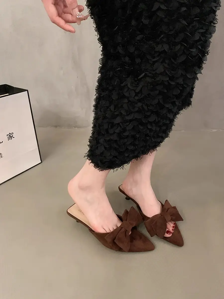 2025 Bow Elegant Sandals High Heels Pointed Toe Women — feature 13