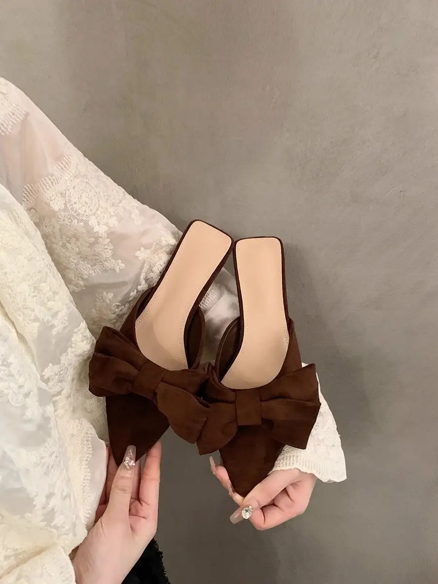 2025 Bow Elegant Sandals High Heels Pointed Toe Women — feature 2