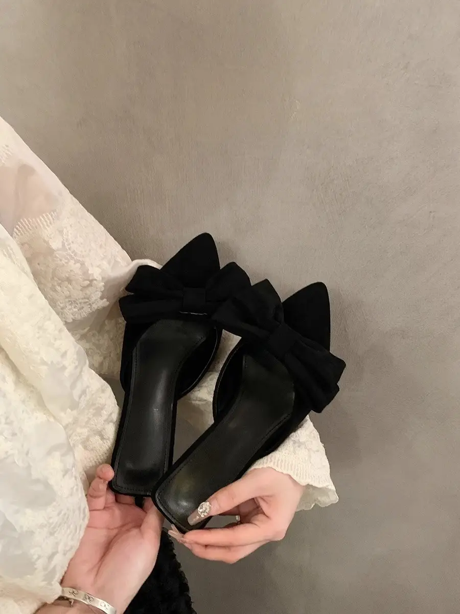 2025 Bow Elegant Sandals High Heels Pointed Toe Women — feature 4