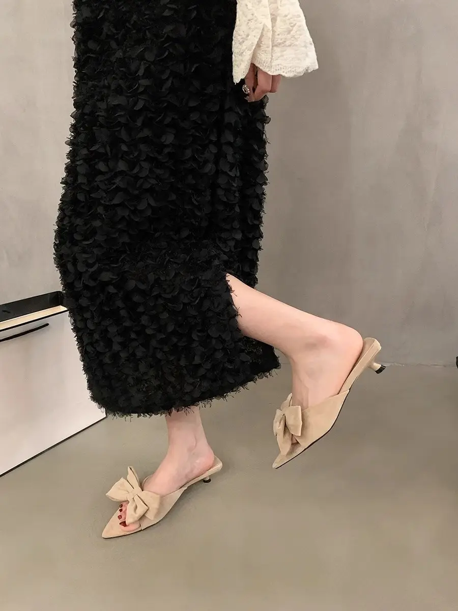 2025 Bow Elegant Sandals High Heels Pointed Toe Women — feature 6