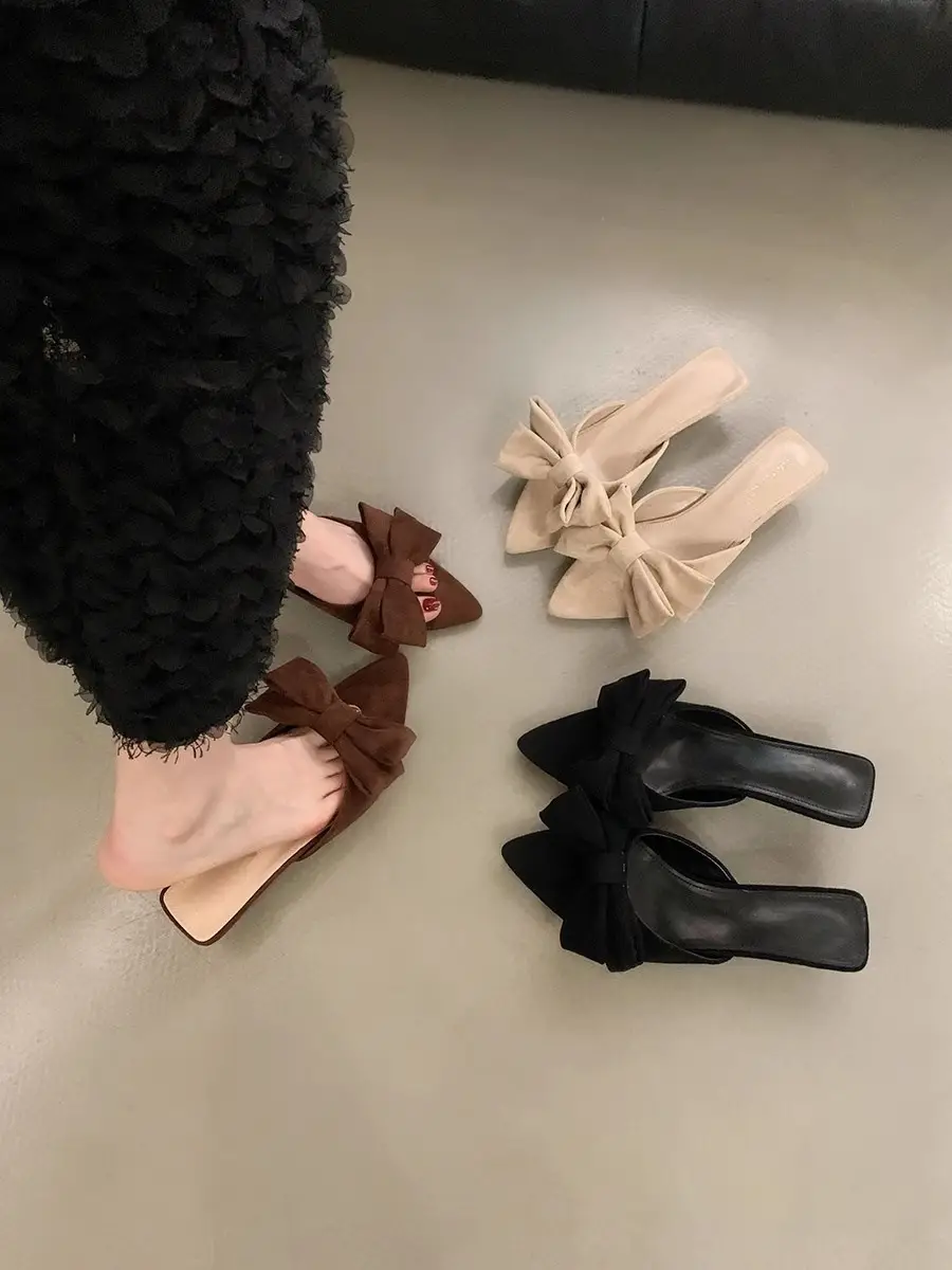2025 Bow Elegant Sandals High Heels Pointed Toe Women — feature 7