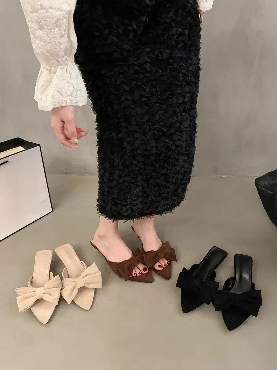 2025 Bow Elegant Sandals High Heels Pointed Toe Women — feature 8
