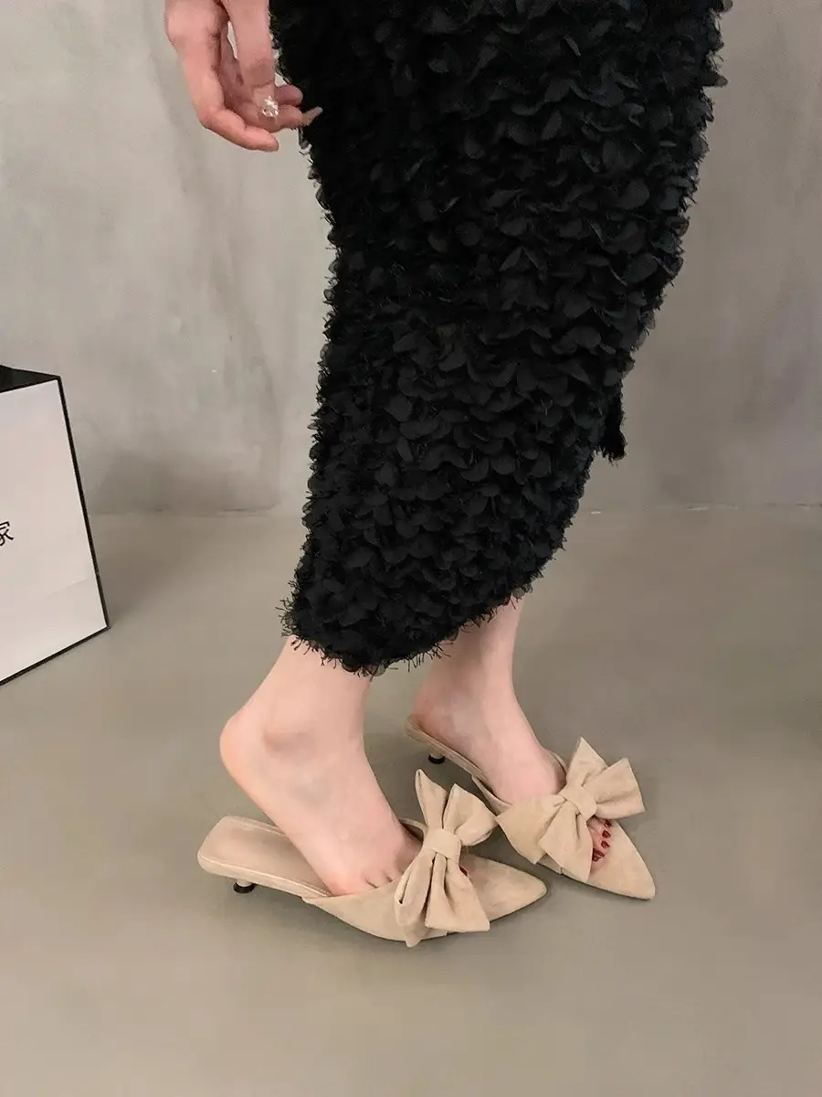 2025 Bow Elegant Sandals High Heels Pointed Toe Women — feature 9