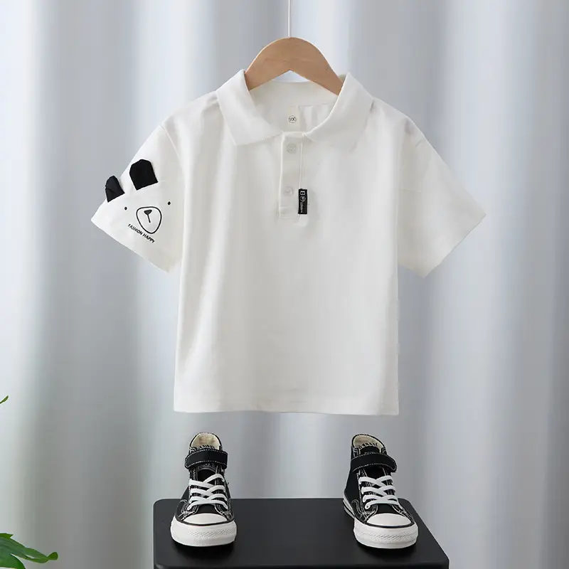 White Boys Polo T-Shirt Short Sleeve 2025 - Image 4