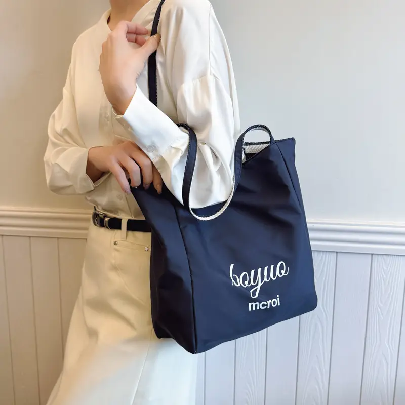 Striped Canvas Shoulder Bag 2025 Korean Style Large Capacity - Image 5
