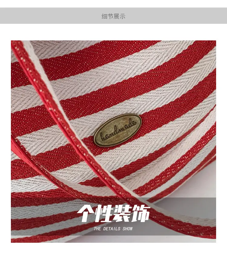 Striped Canvas Shoulder Bag 2025 Korean Style Large Capacity — feature 4