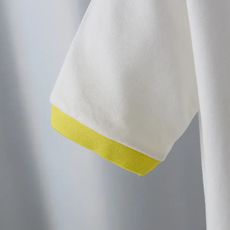 Boys White Polo Shirt with Yellow Trim 2025 - Image 4