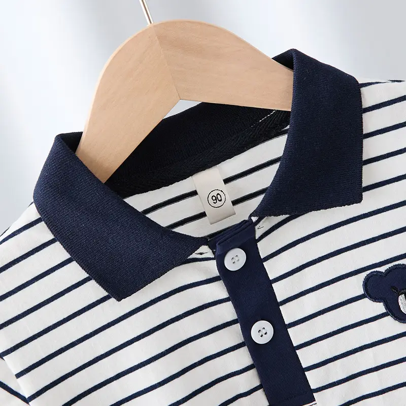 Boys Striped Polo Shirt 2025 Summer Wear - Image 4