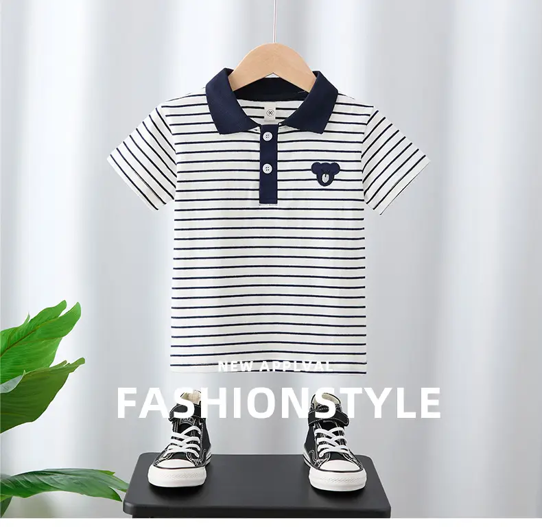 Boys Striped Polo Shirt 2025 Summer Wear β feature 1