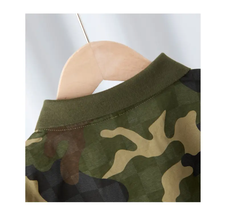 Boys Camo Polo Shirt Shorts Set Summer Wear 2Pc — feature 7