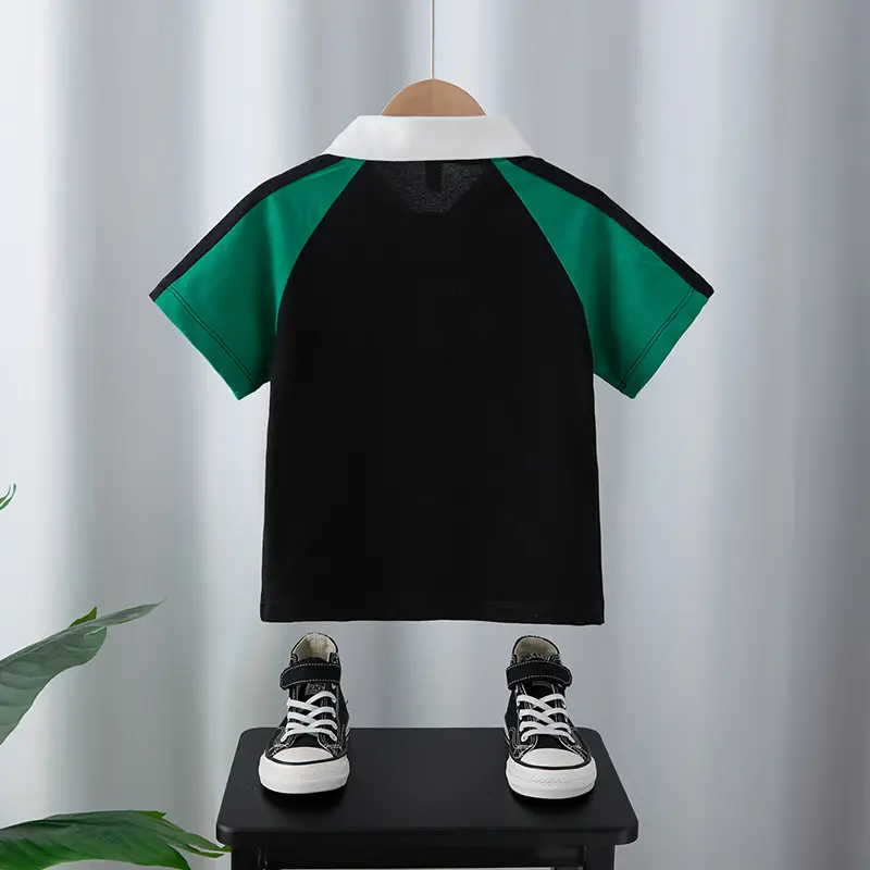 Boys Polo T-Shirt White Yellow Medium - Image 4
