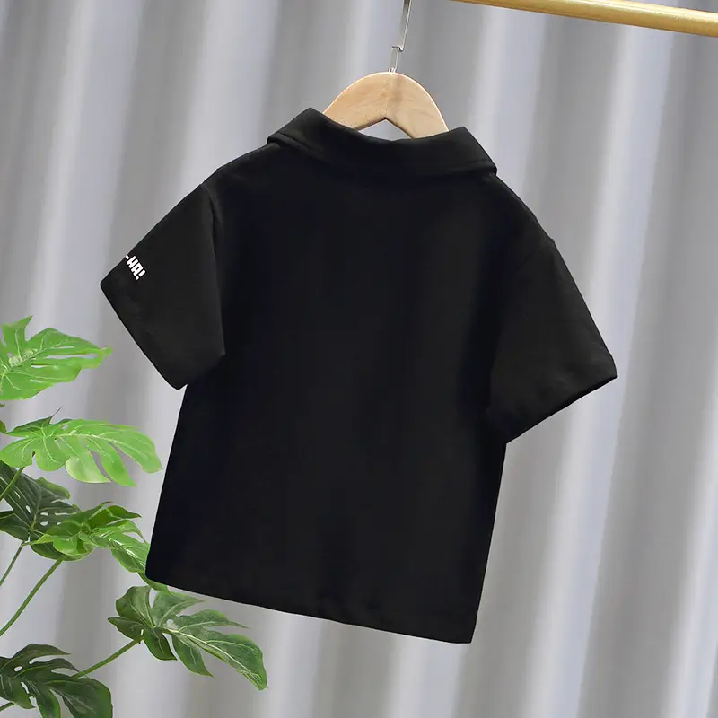 Boys Black Polo Shirt Short Sleeve Summer 2025 - Image 4