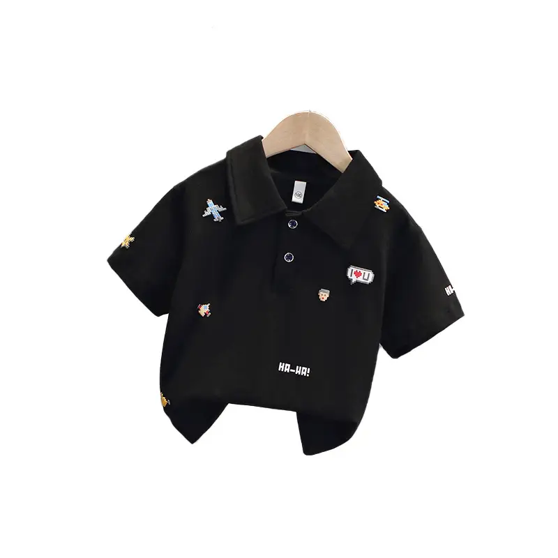 Boys Black Polo Shirt Short Sleeve Summer 2025 - Image 5