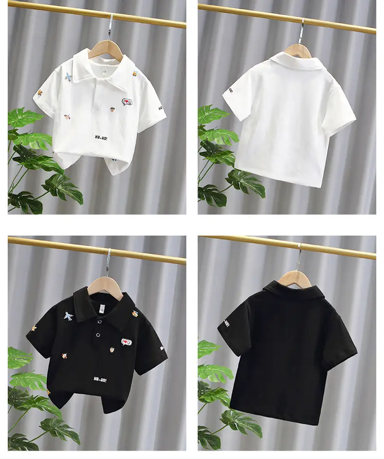 Boys Black Polo Shirt Short Sleeve Summer 2025 — feature 2
