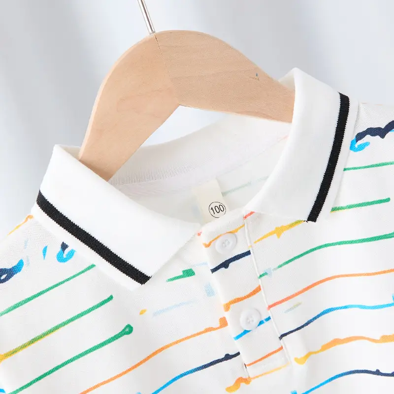 Boys T-Shirt Short Sleeve Summer Lapel Kids Clothing - Image 4