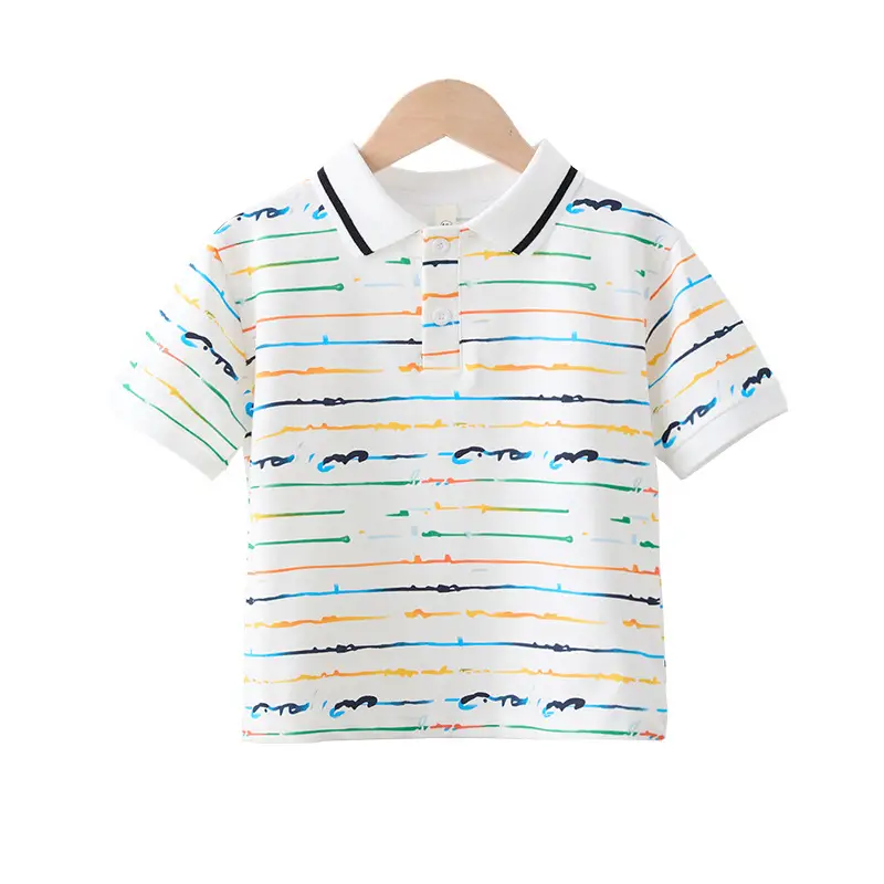 Boys T-Shirt Short Sleeve Summer Lapel Kids Clothing - Image 6