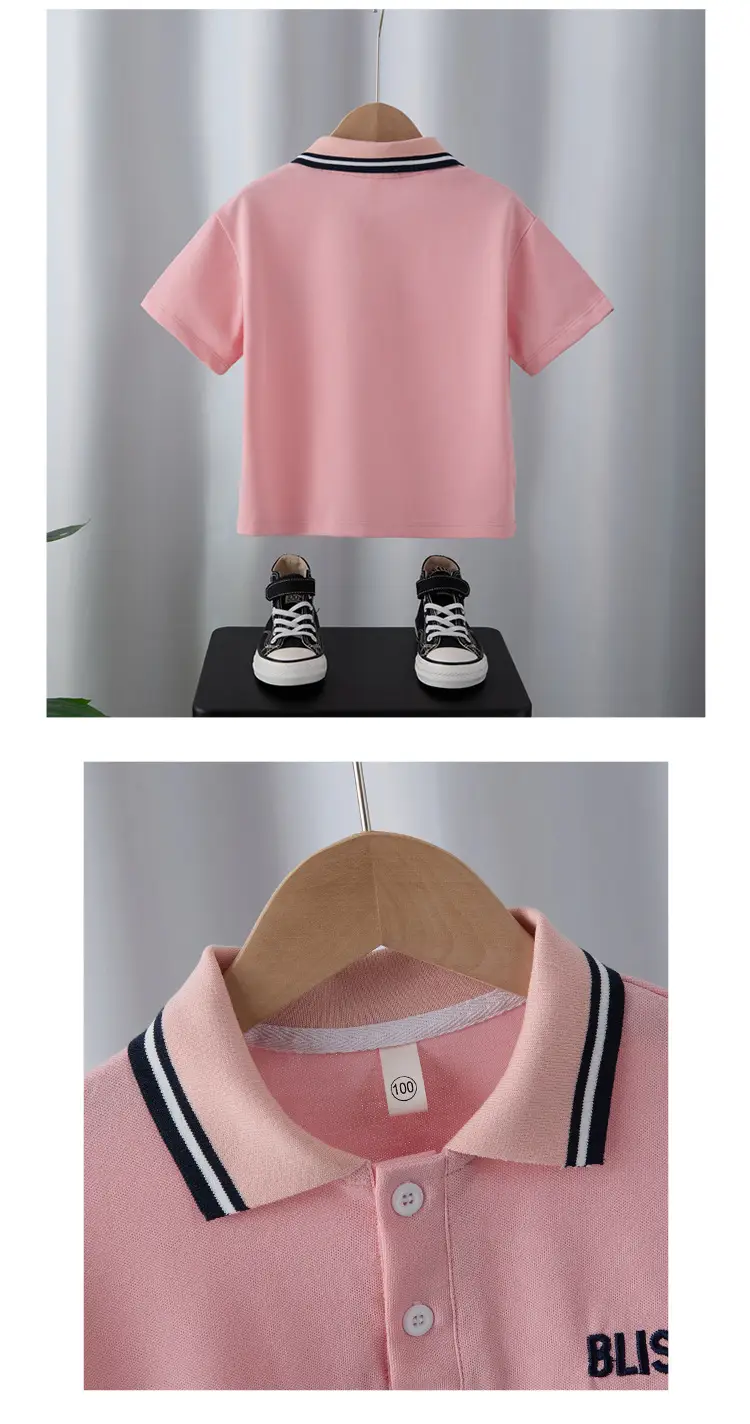 Boys Pink Short Sleeve Polo T-Shirt 2025 — feature 5