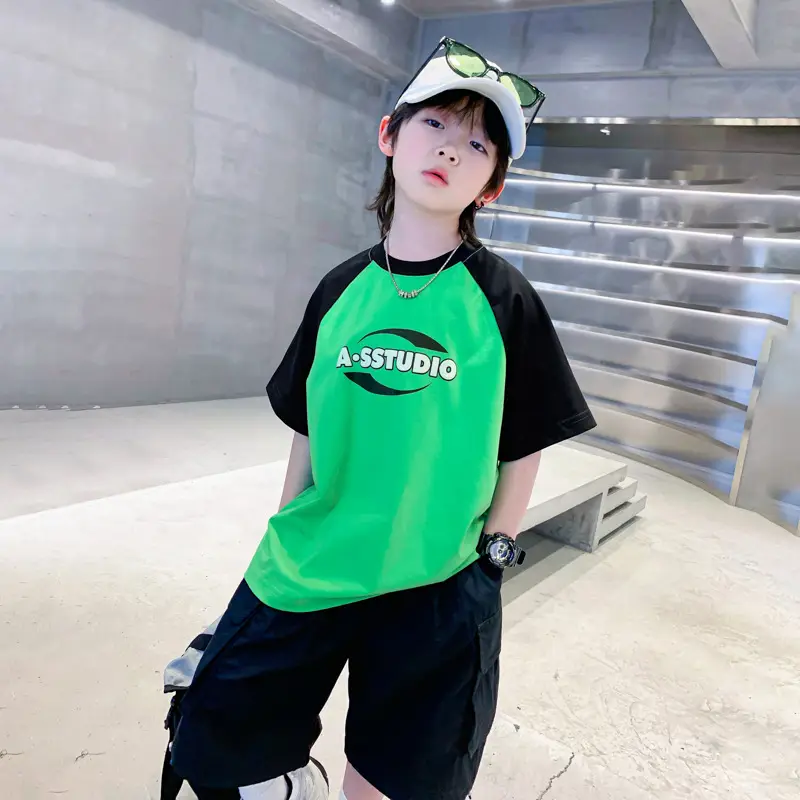 Trendy Boys Green Black T-Shirt Summer 2025 - Image 2