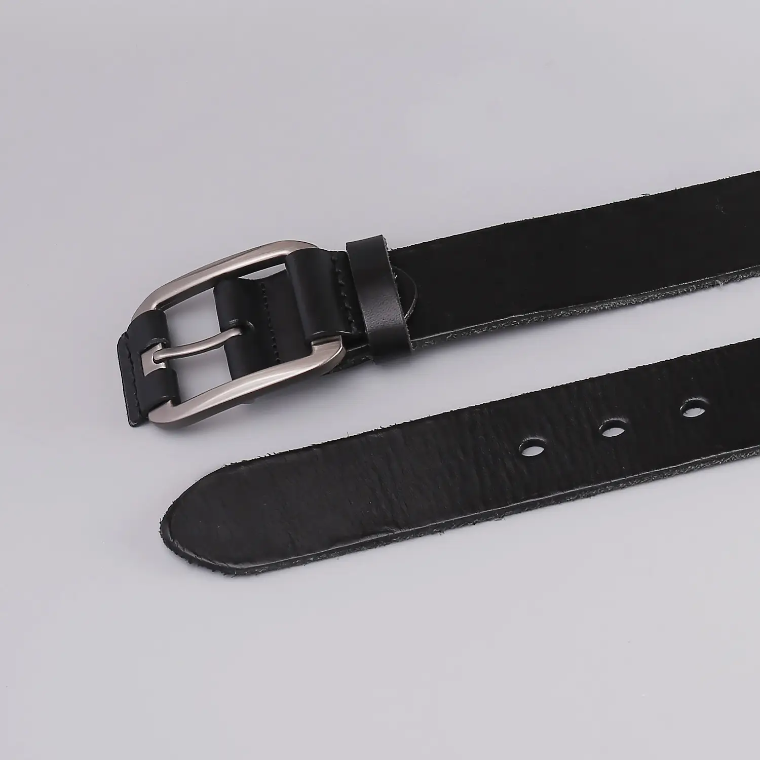 Men's Brown Leather Belt with Buckle — feature 20