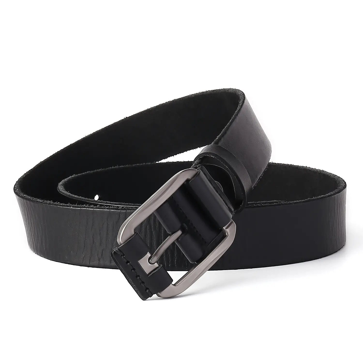 Men's Brown Leather Belt with Buckle — feature 6